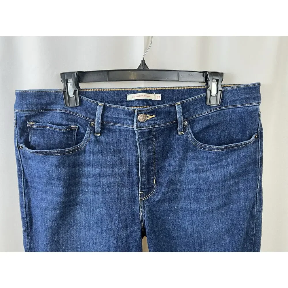 Levi's 311 Shaping Skinny Jeans Women's 33 Medium Wash Blue Stretch Denim Pants